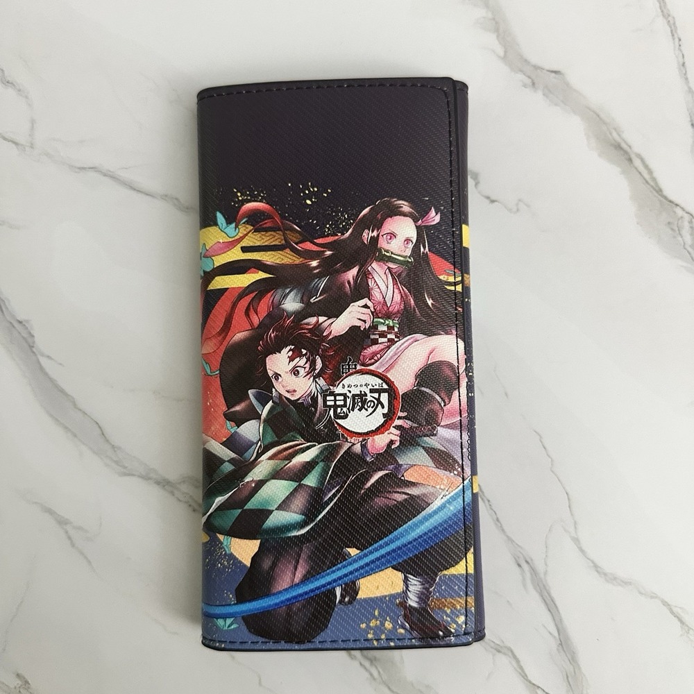 Demon Slayer long Snap Close wallet featuring Tanjiro Kamado and Nezuko Kamado